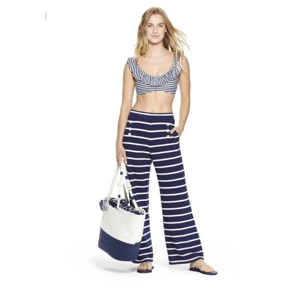 NWT Vineyard Vines For Target Womens Blue Sailor Nautical Striped Pants XL NEW - Picture 12 of 13